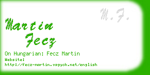 martin fecz business card